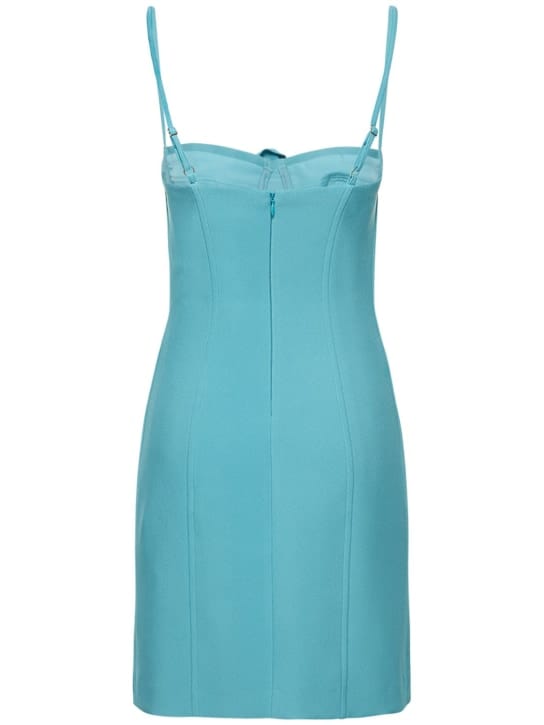 Blumarine: Bustier mini dress with floral appliqu 