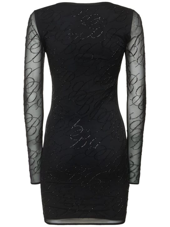 Blumarine: Tulle mini dress with crystals