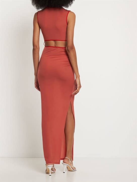 Nensi Dojaka: Abito lungo in cupro con cut-out