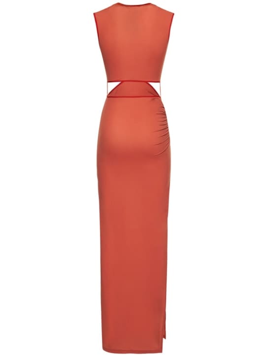 Nensi Dojaka: Abito lungo in cupro con cut-out