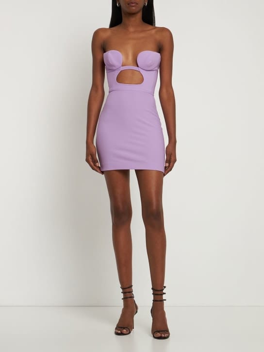 Nensi Dojaka: Abito corto strapless con cut-out
