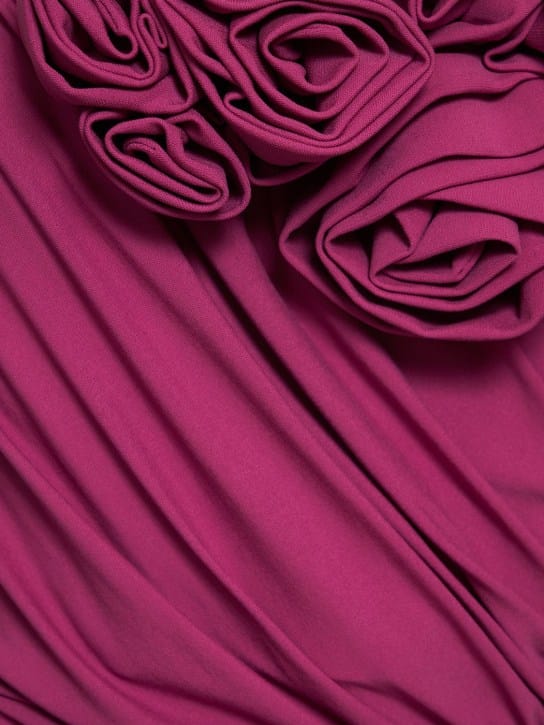 Magda Butrym: Vestido corto fruncido con rosas