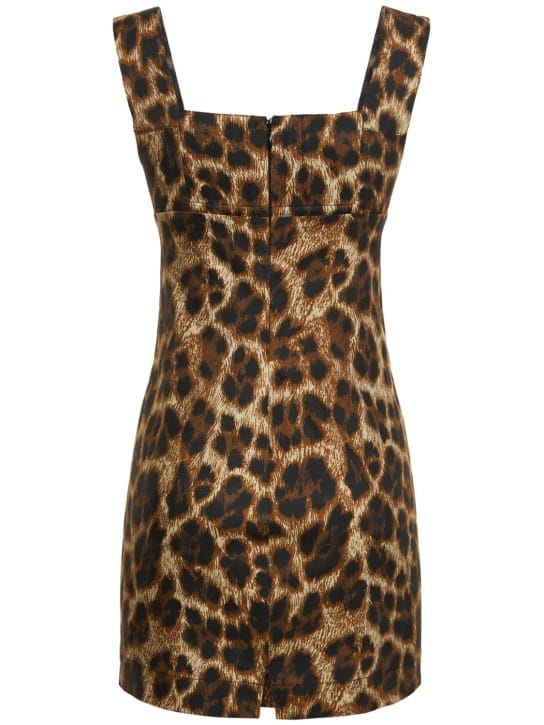 Miaou: Vestido corto de algodón elástico con escote cuadrado