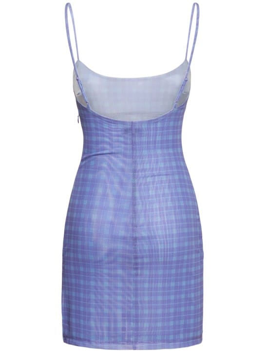 Miaou: Vestido corto de cuadros con tirantes
