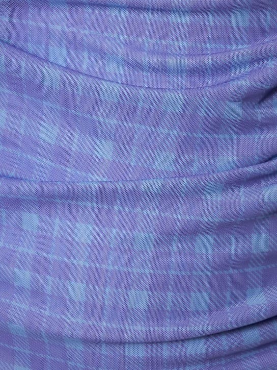 Miaou: Vestido corto de cuadros con tirantes