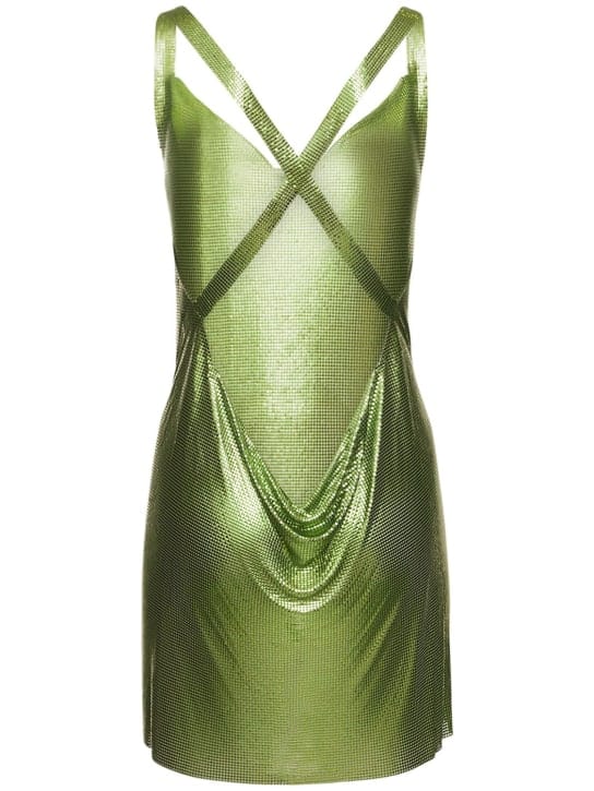 FANNIE SCHIAVONI: Stainless steel mesh mini dress