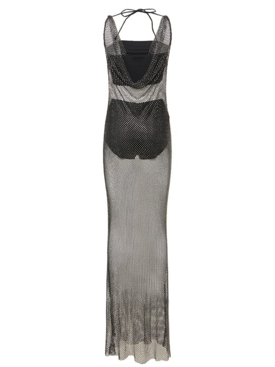 Giuseppe Di Morabito: Long mesh dress with crystals