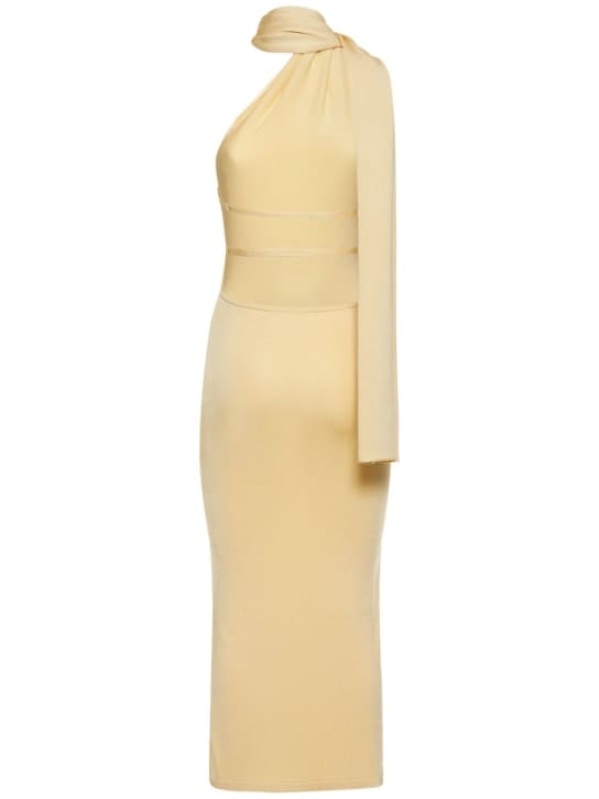 Aya Muse: One-shoulder draped midi dress