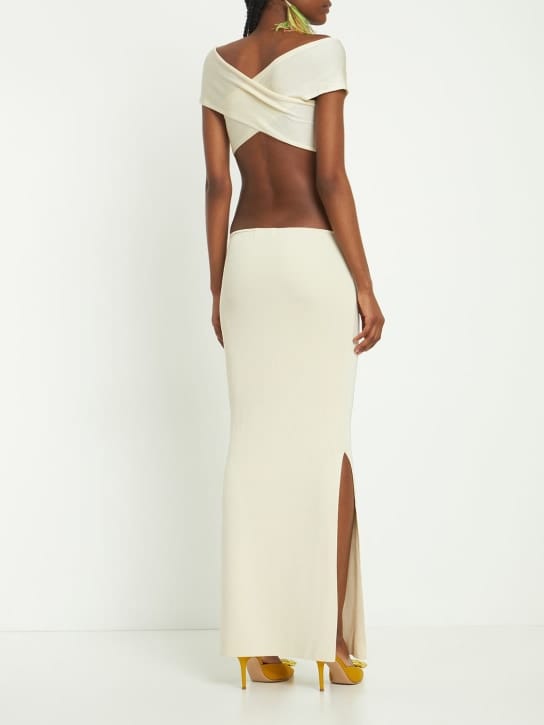 Aya Muse: Ribbed knit cut-out maxi dress