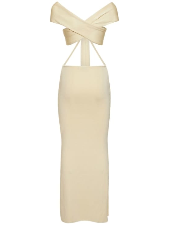 Aya Muse: Ribbed knit cut-out maxi dress