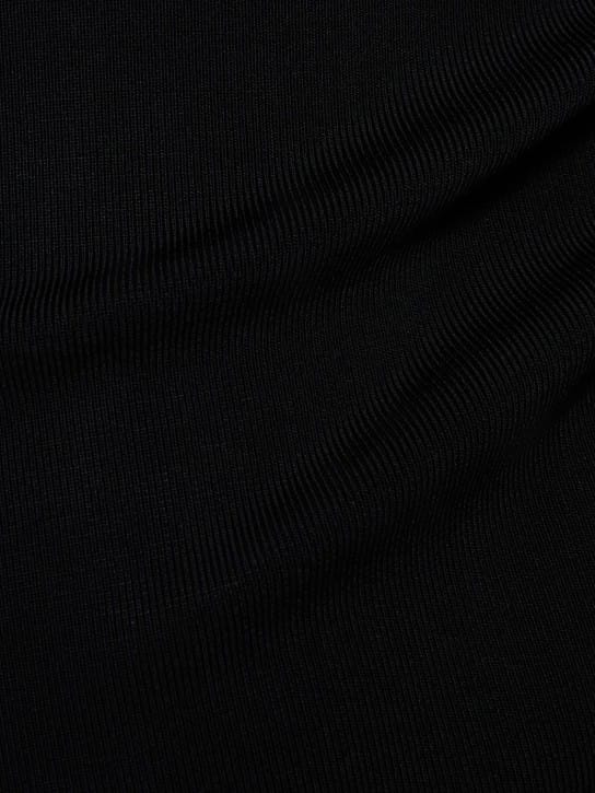 Aya Muse: Ribbed knit mini dress with ties