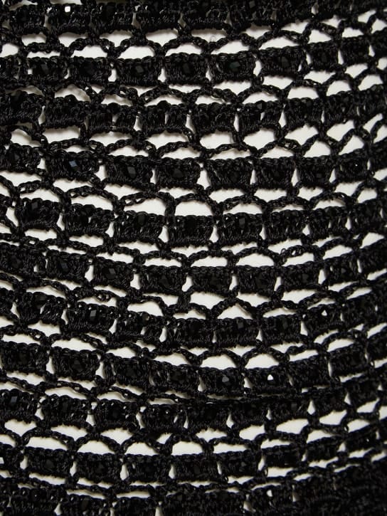 Aya Muse: Open-knit mini dress with straps