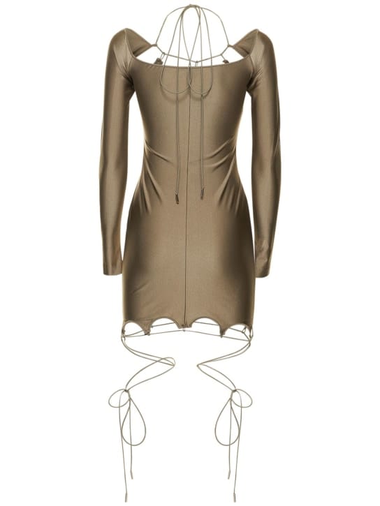 The Attico: Stretch jersey mini dress with ties