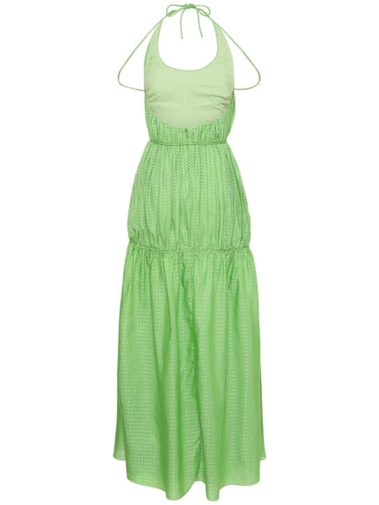 Rosie Assoulin: Halterneck gathered maxi dress