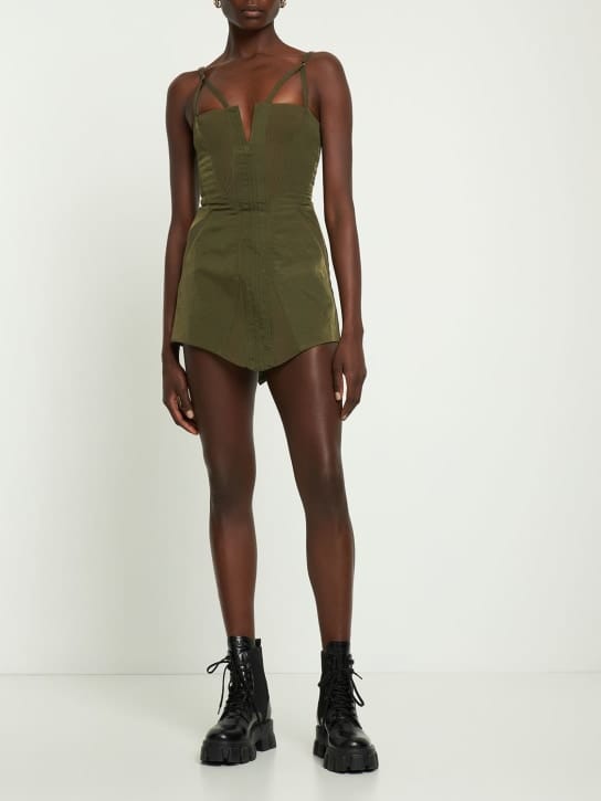 Dion Lee - 罗纹内嵌尼龙斜纹迷你连衣裙