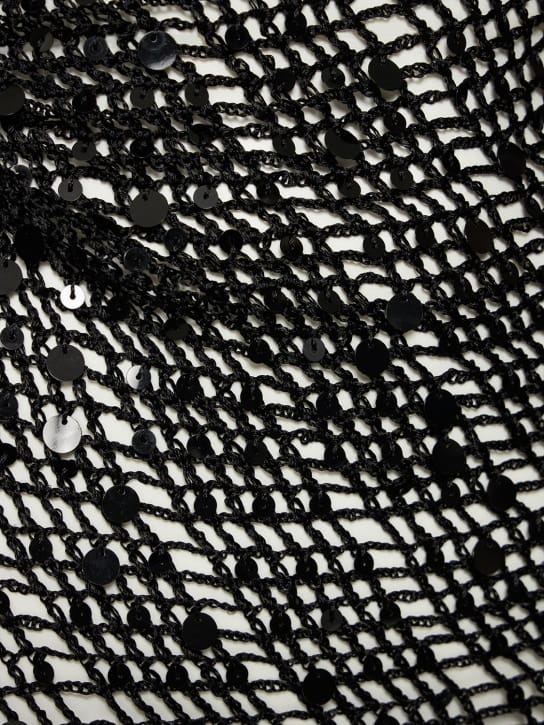 Coperni: Langes Kleid mit Pailletten und Cut-out