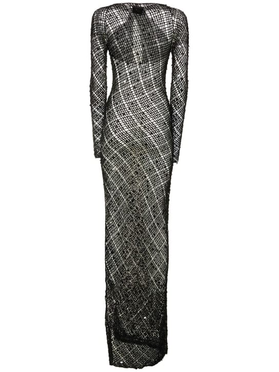 Coperni: Langes Kleid mit Pailletten und Cut-out