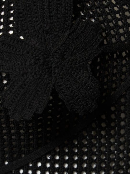 Andreadamo: Open-knit halterneck midi dress