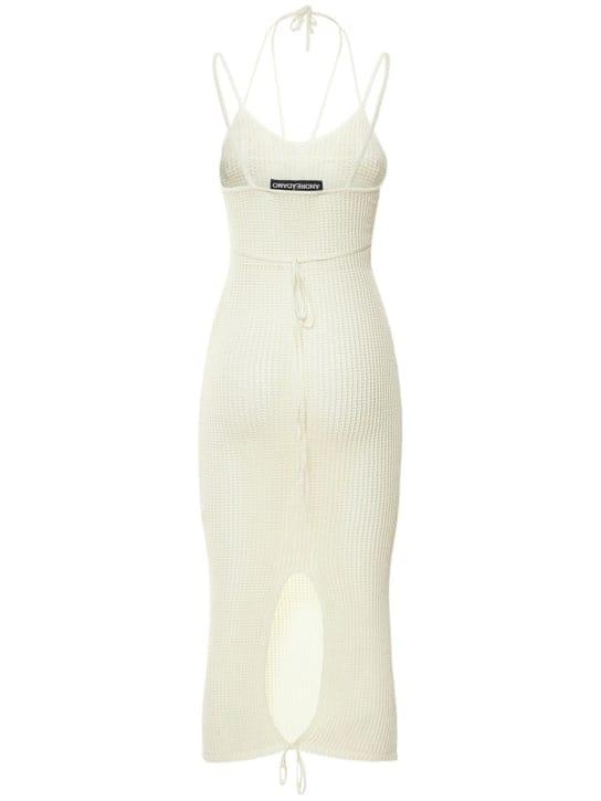 Andreadamo: Open-knit halterneck midi dress