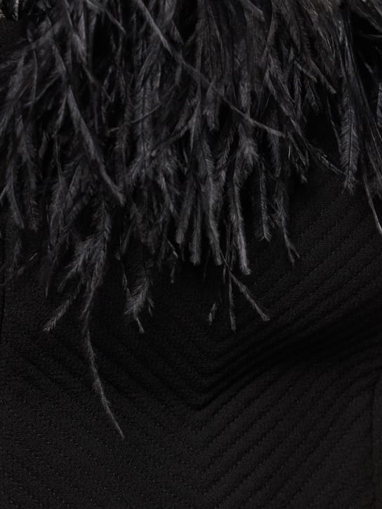 Mach & Mach: Robe midi en laine à plumes