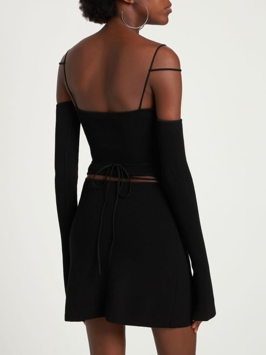 Mach & Mach: Ribbed knit mini dress