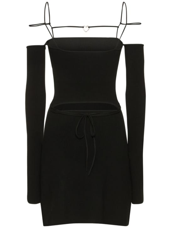 Mach & Mach: Ribbed knit mini dress