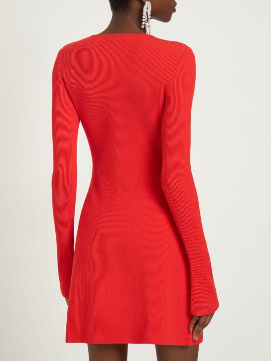 Mach & Mach: Mini-robe en maille côtelée ajourée