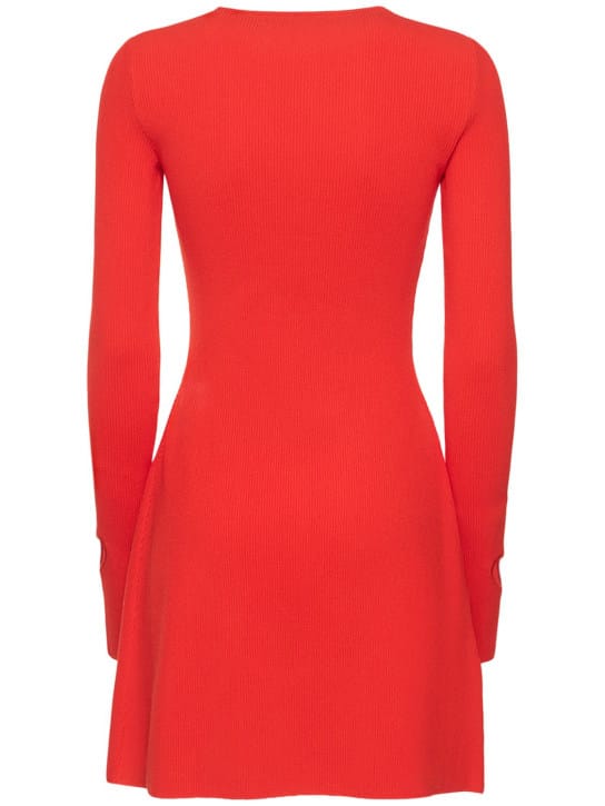 Mach & Mach: Mini-robe en maille côtelée ajourée