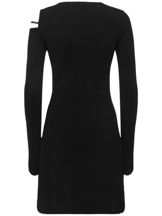 Mach & Mach: Robe courte côtelée avec cristaux