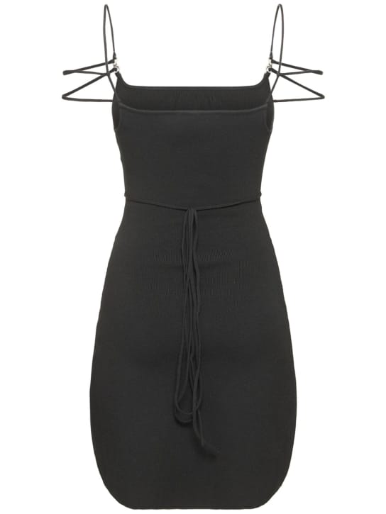 Mach & Mach: Robe courte en maille à découpes