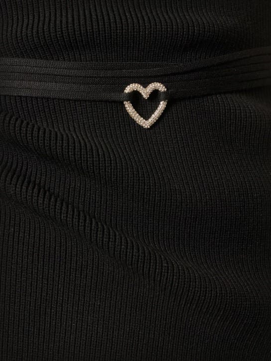 Mach & Mach: Robe courte évasée en maille côtelée
