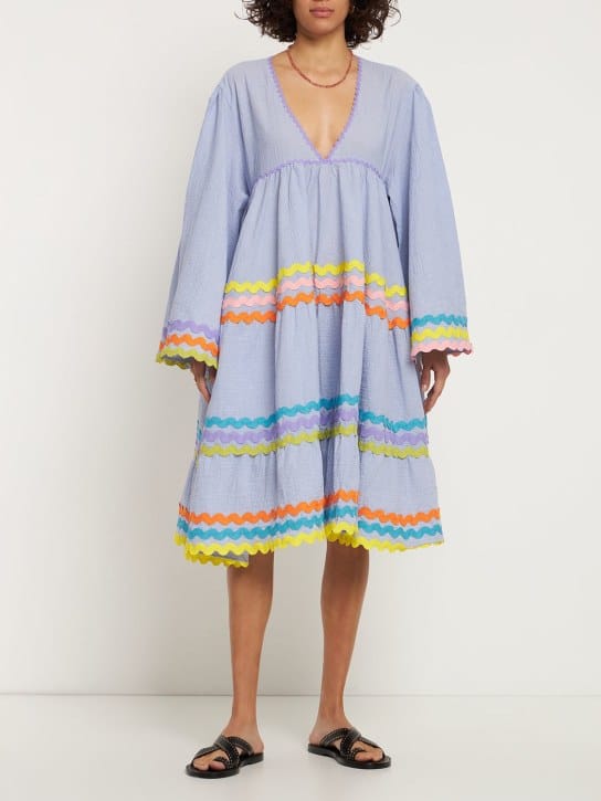 Flora Sardalos: Tiered cotton flared dress