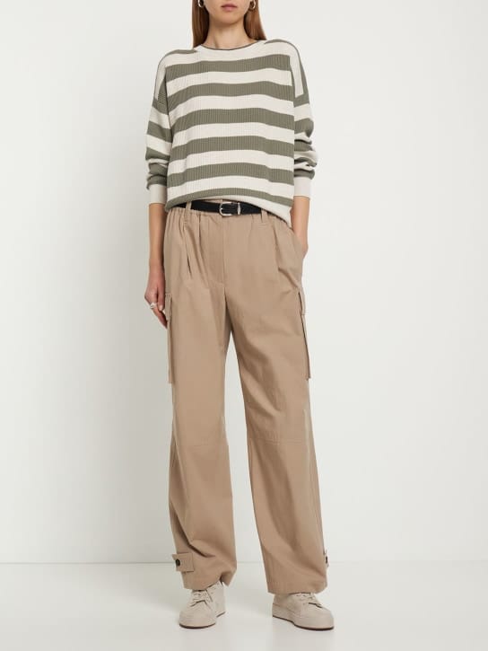 Brunello Cucinelli - 棉质府绸工装阔腿裤