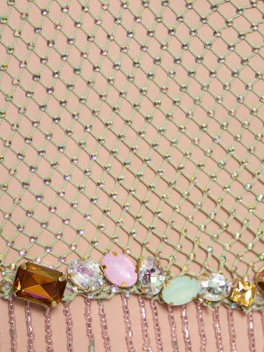 Patbo: Mini dress with crystals and fringes