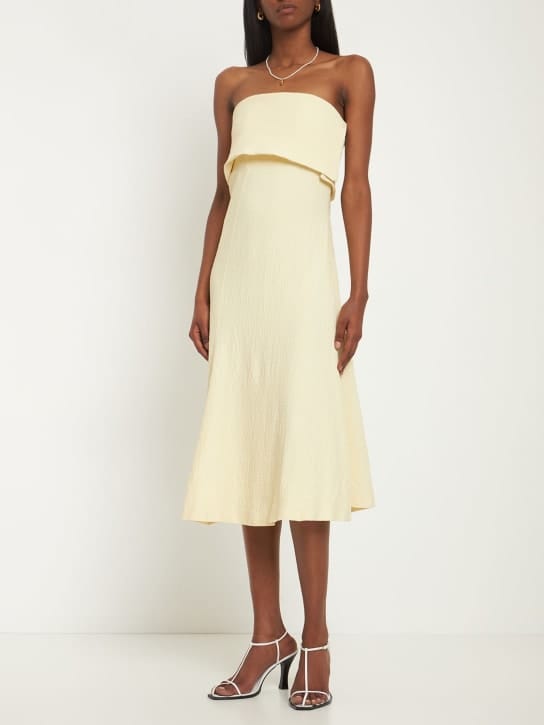 Bite Studios: Strapless flared midi dress