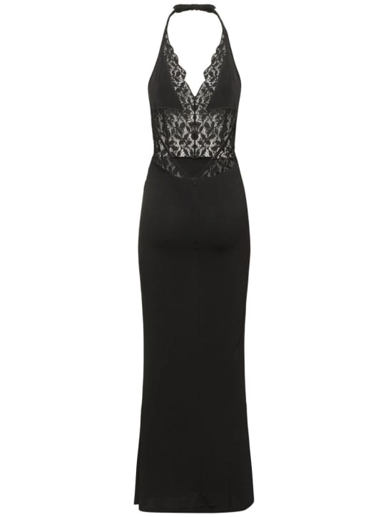 Musier Paris: Vestido largo halter con encaje