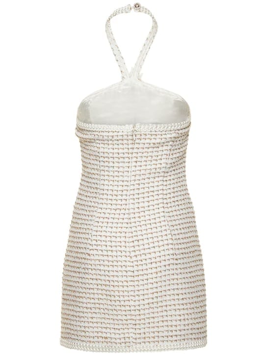 Alessandra Rich: Halterneck mini dress with trims