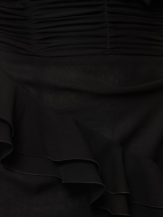Alessandra Rich: Silk maxi dress with ruffles