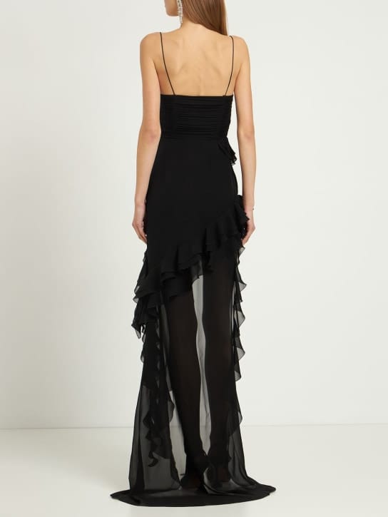 Alessandra Rich: Silk maxi dress with ruffles