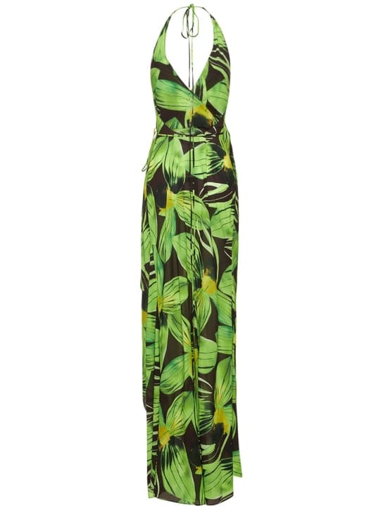 Louisa Ballou: Vestido largo de seda drapeado
