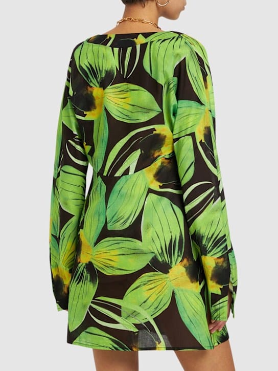 Louisa Ballou: Vestido corto de algodón con lazada