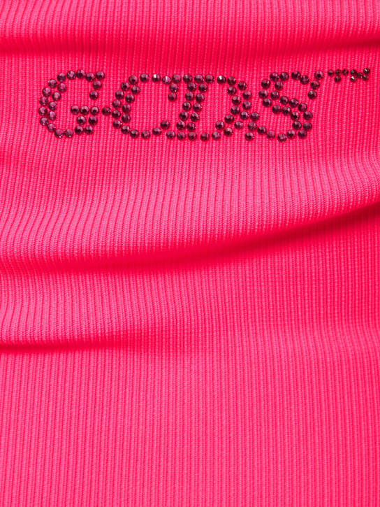 GCDS: Ribbed knit mini dress with cut-out