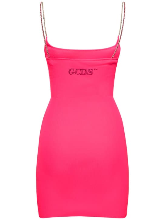 GCDS: Ribbed knit mini dress with cut-out