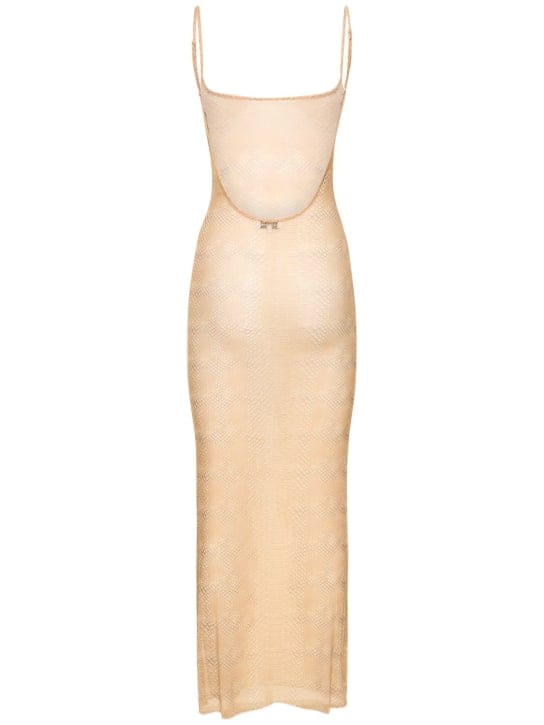 Weworewhat: Vestito lungo in tulle stretch animalier