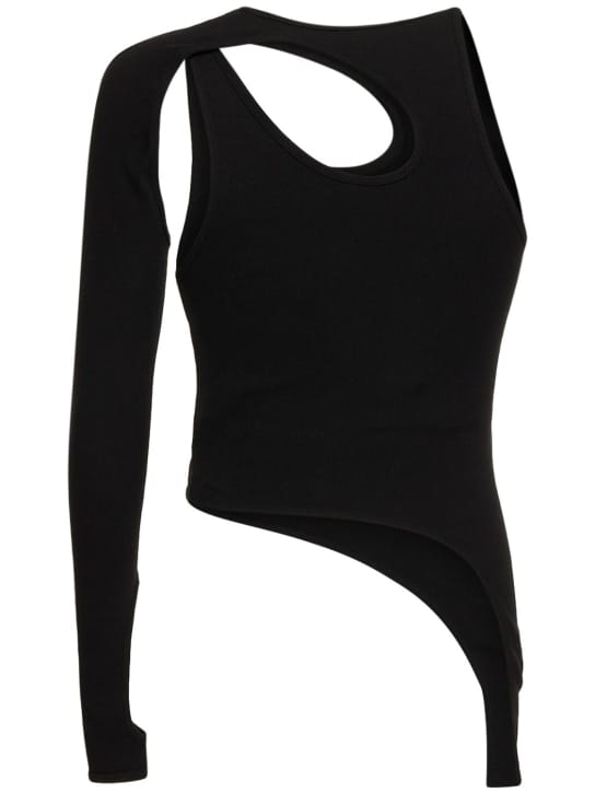 Dion Lee: Ribbed asymmetric cut-out t-shirt