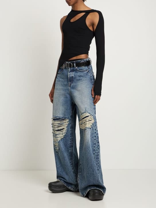 Dion Lee - Ribbed asymmetric cut-out t-shirt