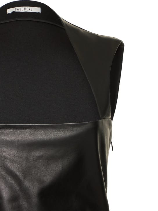 Gauchere: Lambskin leather long dress