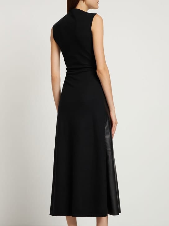 Gauchere: Lambskin leather long dress