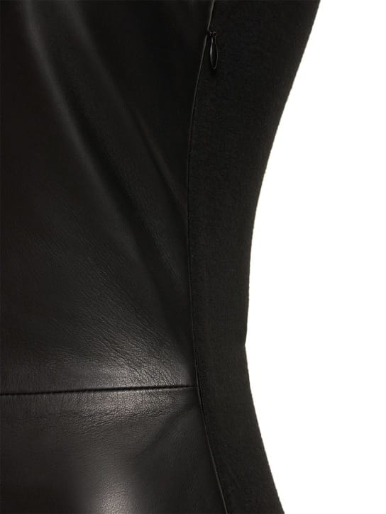 Gauchere: Lambskin leather long dress