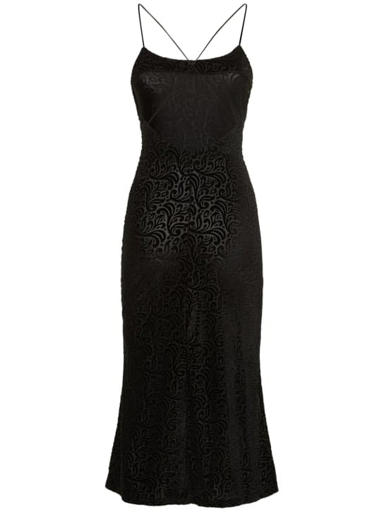 Musier Paris: Vestido midi de terciopelo devoré